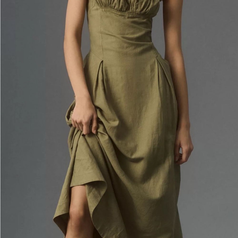 Elegant Olive Green Dress